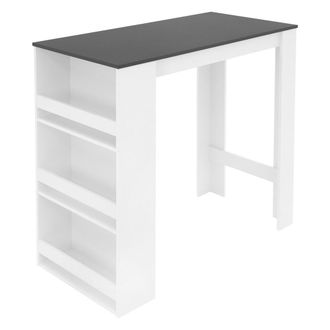 ML Design Mesa de bar 117x106x57 cm Blanco/Antracita de madera