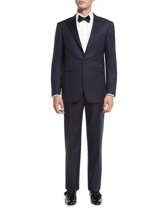 Canali Super 150s Wool Tuxedo Suit, Navy