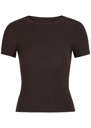 Tala 365 Ribbed Stretch-modal T-shirt - Brown - XL (UK16 / XL)