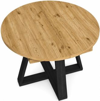 Skraut Home Skraut Home - Mesa Comedor Extensible, Mesa De Cocina Extensible, 103x103x73cm, Para 6 Comensales, Mesas De Cocina, Estilo Moderno, Roble