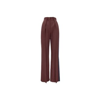 Elisabetta Franchi Pantaloni Cerniera Gancio Bottone - Dames - Wijde Broeken - Veelkleurig - XS - Katoen - Broeken