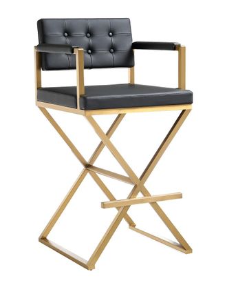 TOV Furniture Tov Furniture Director Black Gold Steel Barstool