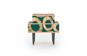 StoryZ Mesita de noche azul-verde 2 cajones L 58 cm