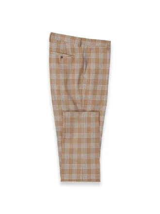 Paul Fredrick Wool Plaid Flat Front Suit Pant