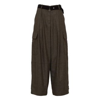 P.A.R.O.S.H. P.a.r.o.s.h. - Riley Wijde Broek - Dames - Broeken - Bruin - Maat: S Wol