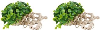 OEM 2x Eucalipto Decoraci&oacute;n De Pared Estilo Boho Para Dormitorio Guirnalda De Madera Con Cuentas Para Colgar En La Pared Eucalipto Artificial Vegetaci&oacute;n N