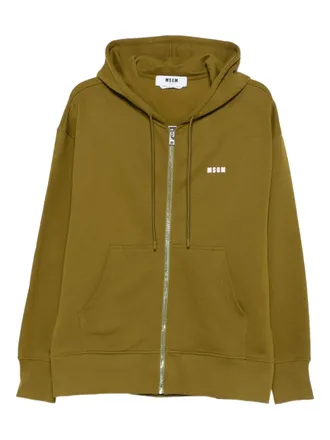 Msgm zip-up hoodie - men - Fabric - L - Green