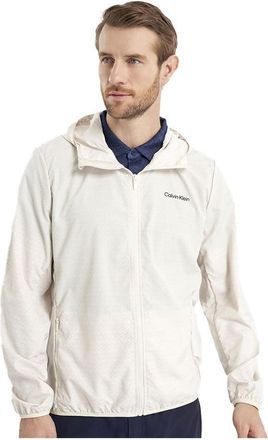 Calvin Klein Mens Printed Windbreaker Jacket - Turtle Dove - XL