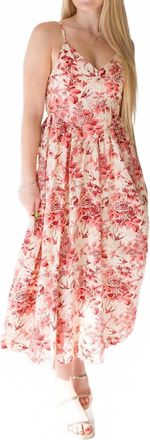 So Me Elizabeth Floral Maxi Dress In Rouge Combo