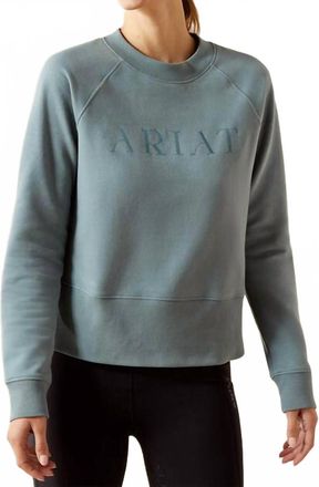 Ariat Martine Crewneck Sweatshirt In Steel Sage