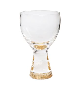 Classic Touch Set of 6 Water Glasses with Gold Reflection Base