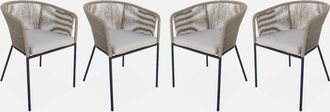 Sweeek Sill&oacute;n De Jard&iacute;n De Cuerda Y Acero Galvanizado, Set De 4