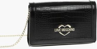 Moschino LOVE Crocodile Effect Faux Leather Crossbody Bag size Unica