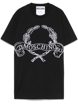 Moschino T-shirt met geborduurd logo - Zwart