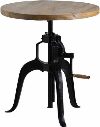 Hill Interiors Draftsman Adjustable Bar Bistro Table - Metal/Wood - L70 x W70 x H108 cm - Black/Brown
