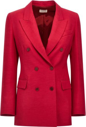 Parosh Fuchsia Double-breasted Blazer
