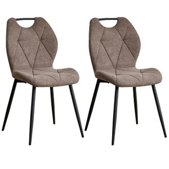 OEM Sedia Da Pranzo, Tessuto Morbido, Stile Moderno Minimalista, 2 Pezzi, Marrone