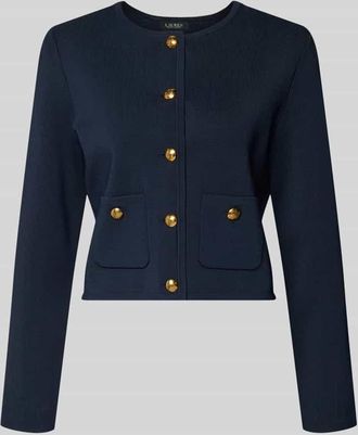 Lauren Ralph Lauren Blazer aus Viskose-Mix Modell DATHAN in Marine, Größe XL