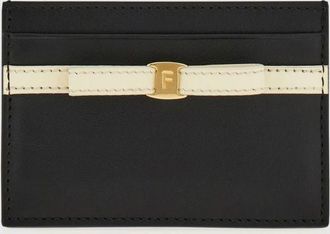 Ferragamo Portacarte di credito in pelle con fiocco