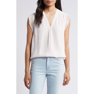 Vince Camuto Beaded Cap Sleeve Top in Heavenly Pink at Nordstrom, Size X-Small