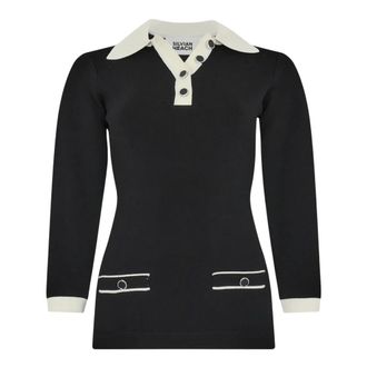 Silvian Heach Heggheim Polo - Dames - Tops - Zwart - Maat: L Nylon