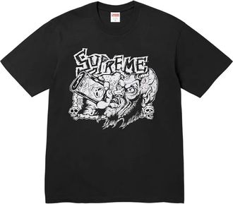 SUPREME T-shirt met grafische print - Zwart