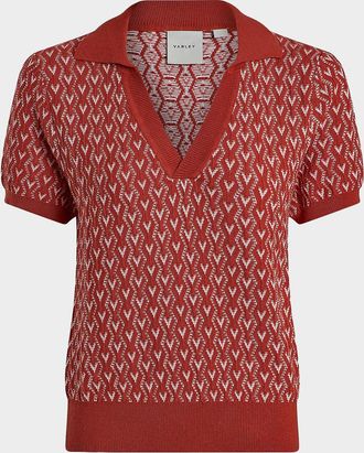 Varley Vincent Printed Jacquard Half-Zip Vest
