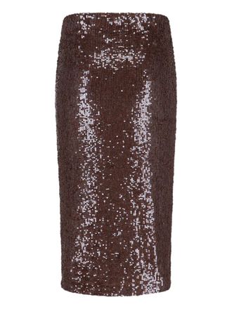 Parosh Womens Skirts Brown Polyamide