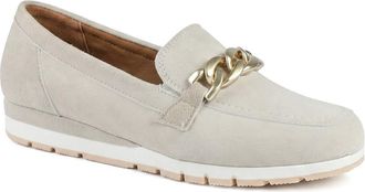 Jones Bootmaker Womens Orsa Leather Chain Detail Loafers - Beige - Size UK 8
