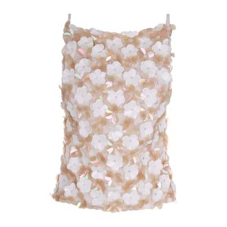 P.A.R.O.S.H. Sleeveless Tops, female, Beige, Size: M Sleeveless Top