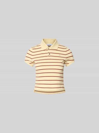 Paco Rabanne Cropped Poloshirt aus reiner Baumwolle in Beige, Gr&ouml;&szlig;e L