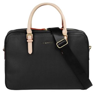 Bugatti Aktentasche BUGATTI ELLA, Damen, Gr. B/H/T: 37cm x 27cm x 6cm onesize, schwarz, Kunstfaser, unifarben, Taschen Aktentasche