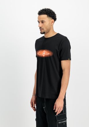 Alpha Industries T-Shirt ALPHA INDUSTRIES Lightning T-Shirt, Herren, Gr. L, schwarz (schwarz, orange), Obermaterial: 100% Baumwolle, Shirts T-Shirt