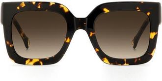 Carolina Herrera Her 52mm Gradient Square Sunglasses in Havana/Brown Sf at Nordstrom