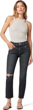 Hudson Womens Hudson Jeans Holly Black Denim Dark Wash High-Rise Straight Leg JZZ179