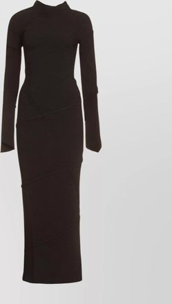 Balenciaga ribbed knit maxi dress with asymmetric design