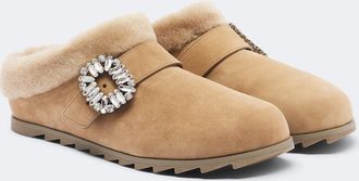 Roger Vivier Slidy Viv shearling-lined suede mules