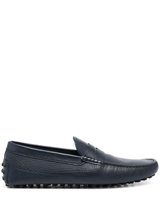 Tod's almond-toe pebbled-texture loafers - men - Leather/Leather/Leather - 7 - Blue