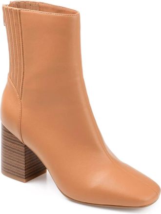 Journee Collection Womens Journee Collection Maize Boots Tan Leather Ankle Bootie LION1013