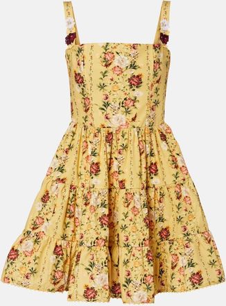 Agua Bendita Vestido corto Lima de algod&oacute;n floral