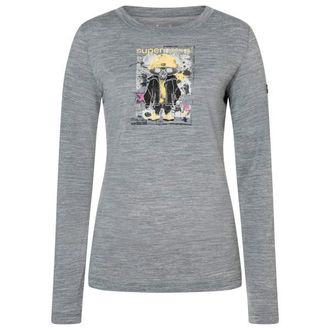 super.natural Crazy Mouse L/S Merinoshirt f&uuml;r Damen | grau/ various