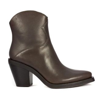 Ash Cowboy Boots, female, Brown, Size: 10 US Brown Leather Ankle Boots with Pointed Toe