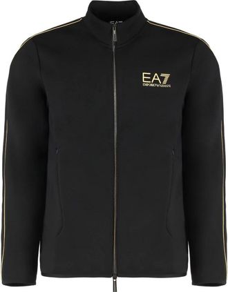 Emporio Armani Gold Label sweatshirt van viscosemix - Heren - Vesten met rits - Zwart - M - Polyester - Hoodies & sweatvesten