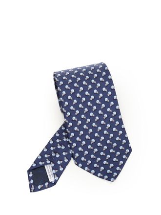 Ferragamo Silk Tie Ties And Bow Ties Blu-Uomo