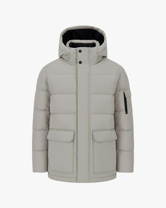Quartz Co. ALEXANDER | Hooded Recycled Down Winter Jacket in Ice at Nordstrom, Size Xx-Large