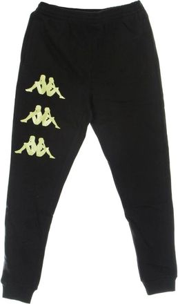 Kappa Broeken, Heren, Zwart, XS, Katoen, Lichtgewicht trainingspak broek Zwart/Groen