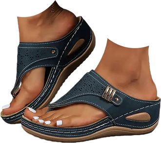 Generic Wide Fit Sandals for Women,Orthopedic Wedge Sandals for Women,Lightweight Orthopedic Flip Flops Uk Wide Fit New Summer Slides Non-Slip Beach Shoes,Arc