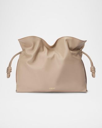 Loewe Flamenco Large Clutch Bag in Napa Leather with Golden Foil Anagram