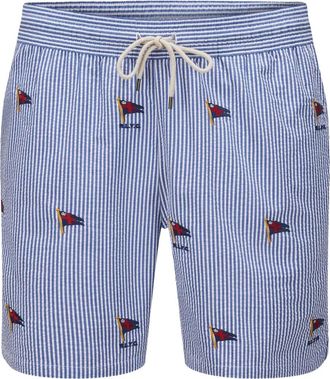 Polo Ralph Lauren Costume da bagno a righe con ricamo - Blu