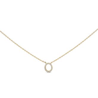 House of Brilliance 10K Gold Diamond Accent A-Z Block Initial Pendant Necklace